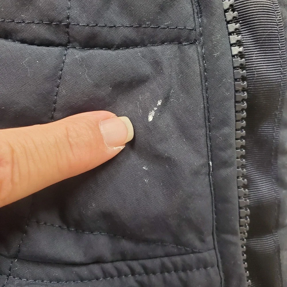 North Face Mens Cuchilla Quilted Jacket Size L Blue Insulated Fleece Lined Hood